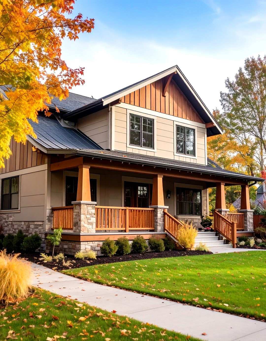 Taupe Vinyl with Weathered Red Brick Rustic Sophistication - 24 Vinyl Siding and Brick Combinations