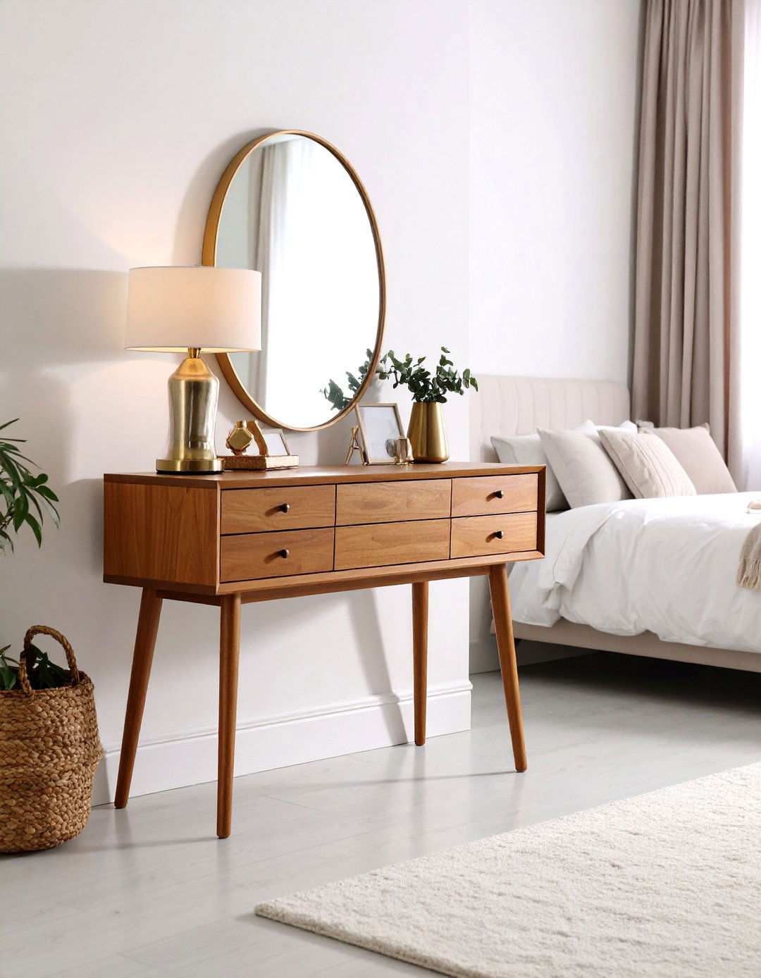 Teak Dressing Table - 24 Midcentury Modern Bedroom Decorating Ideas