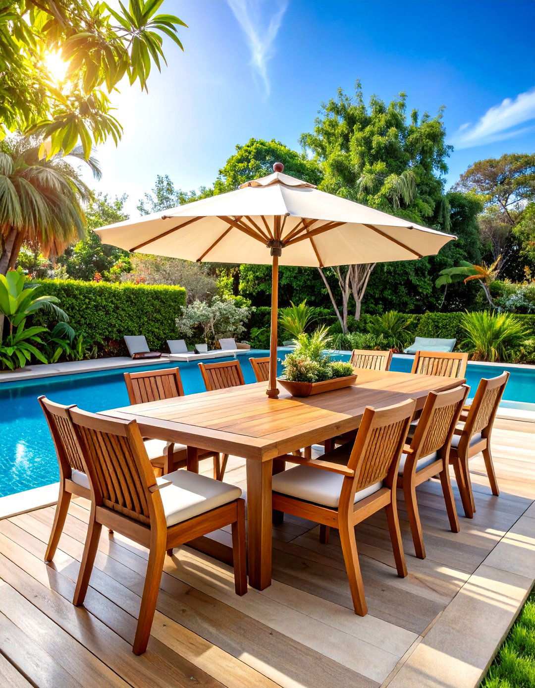 Teak Wood Dining Sets - 24 Pool Furniture Ideas
