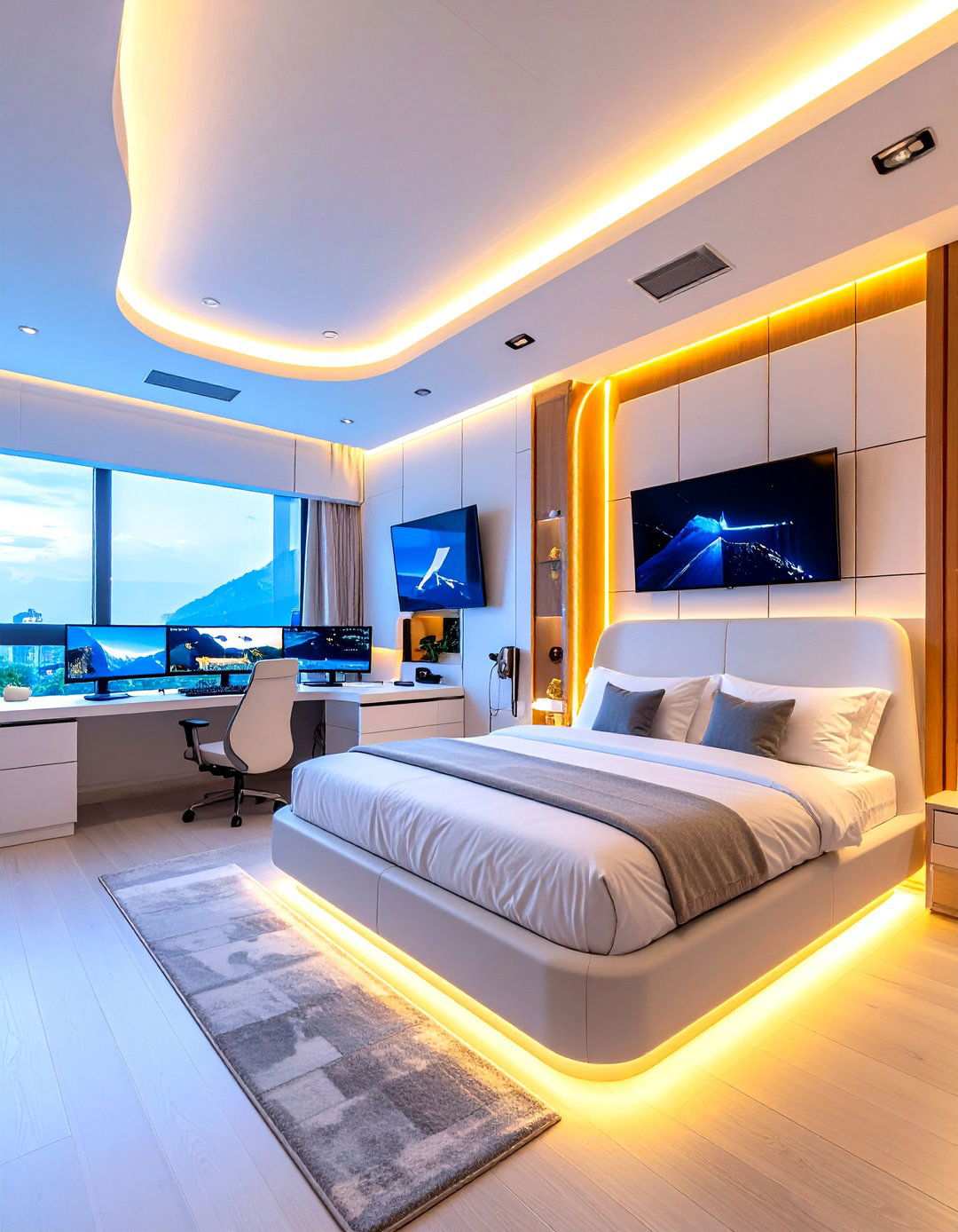 Tech Cave Command Center Bedroom - 24 Man Cave Bedroom Ideas