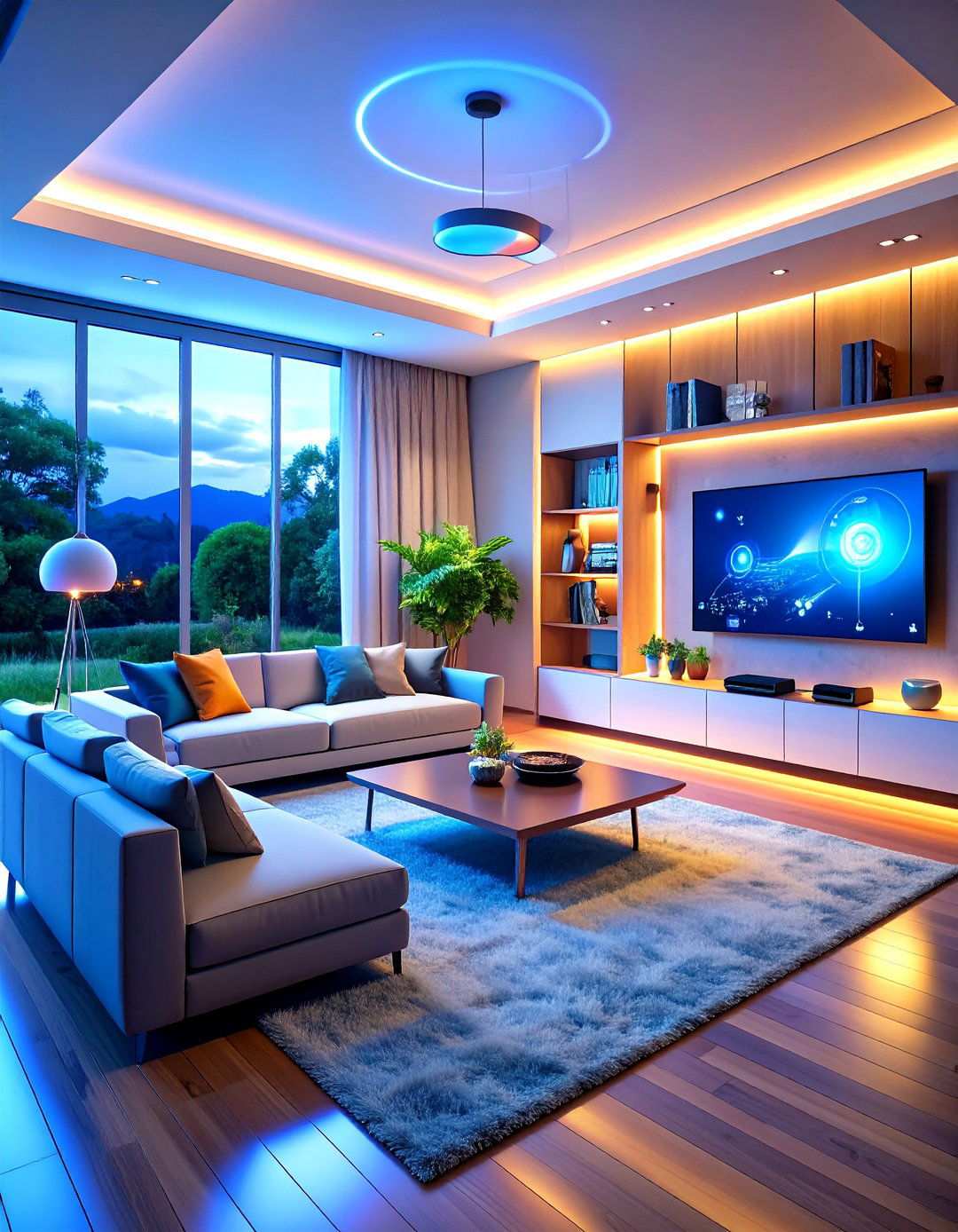 Tech Integrated Modern Living Room - 24 Men's Living Room Ideas