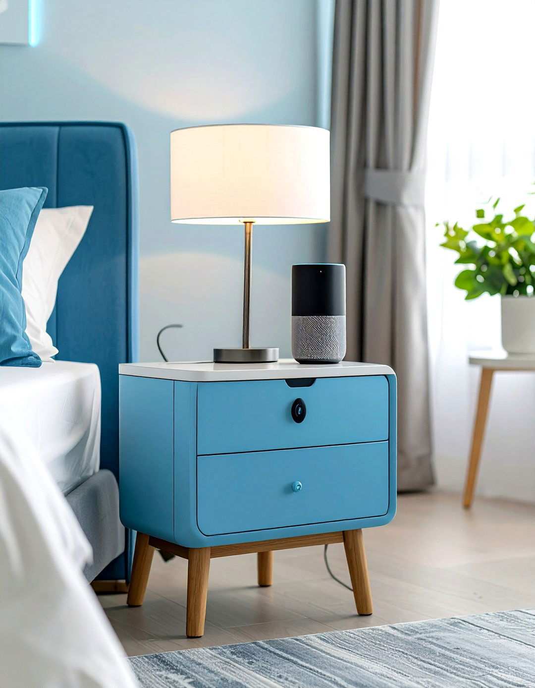Tech Savvy Modern Retreat - 24 Nightstand Decor Ideas