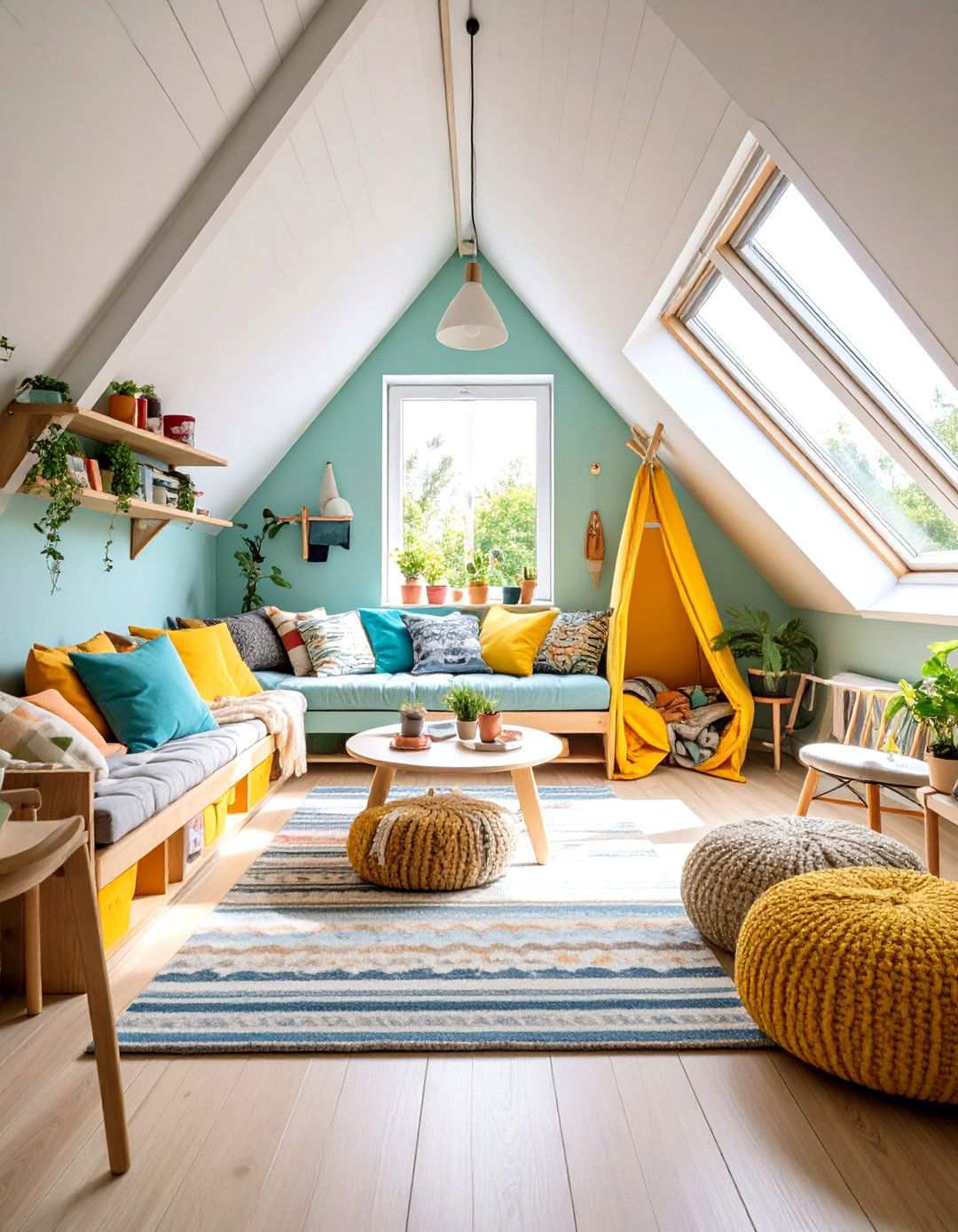 Teenage Hangout Space - 24 Low Ceiling Small Attic Room Ideas