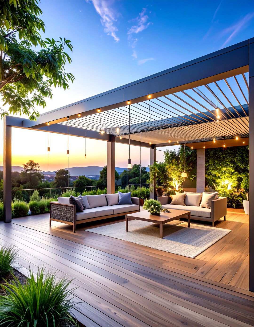 Tensioned Cable Wire System - 24 Pergola Roof Ideas