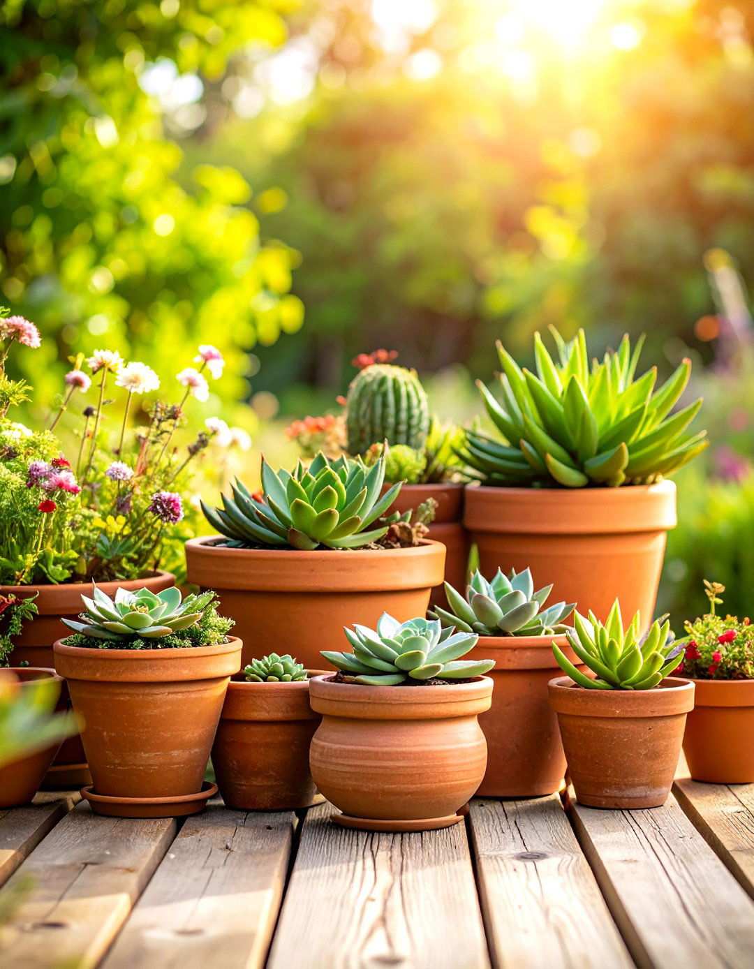 Terra Cotta Classic Container Groups - 24 Outdoor Succulent Container Ideas