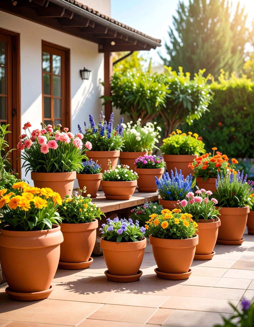 Terra Cotta Planter Gardens - 24 Spring Decor Ideas