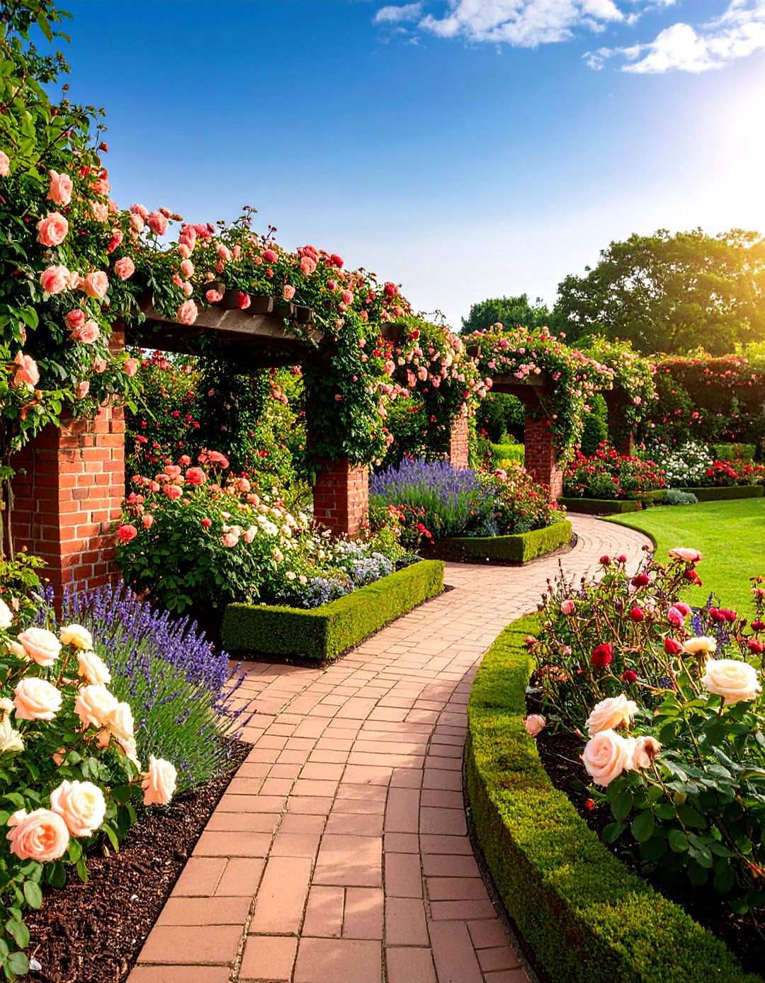 Terraced Victorian Rose Garden Design - 24 Victorian Front Garden Ideas