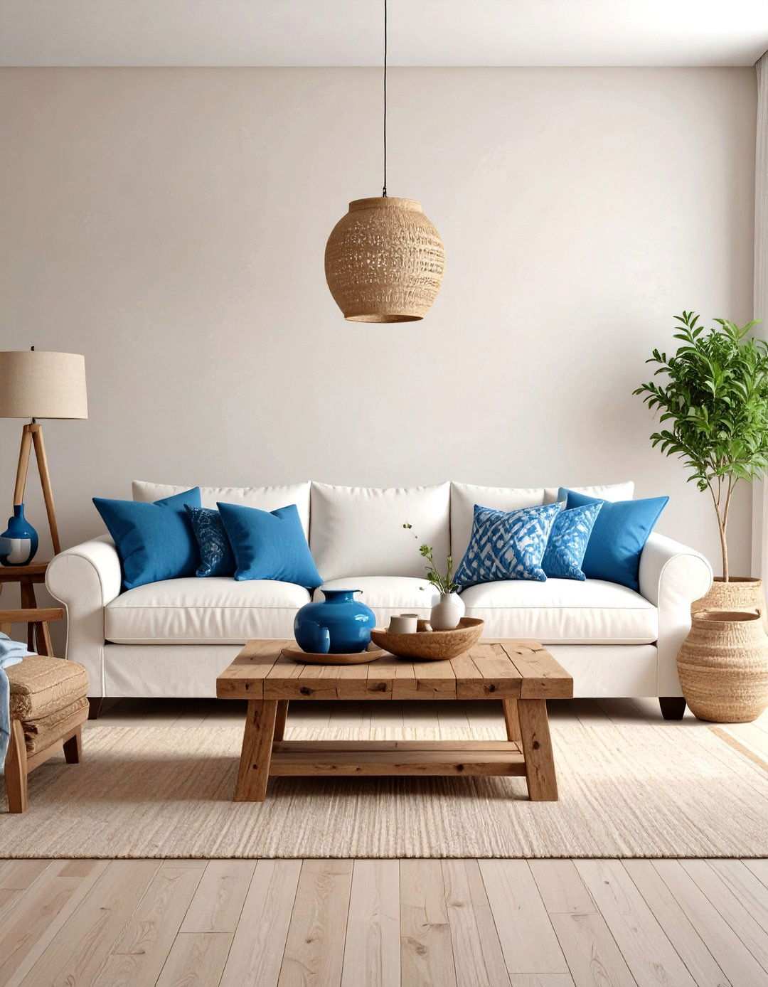 Terracotta and Blue Color Palette Living Room - 24 Mediterranean Living Room Ideas