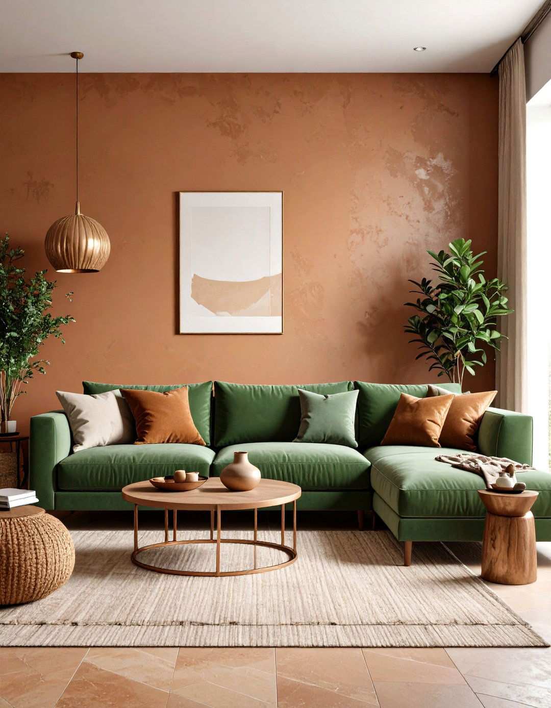 Terracotta and Sage Southwestern Warmth - 24 Two Colour Combination for Living Room