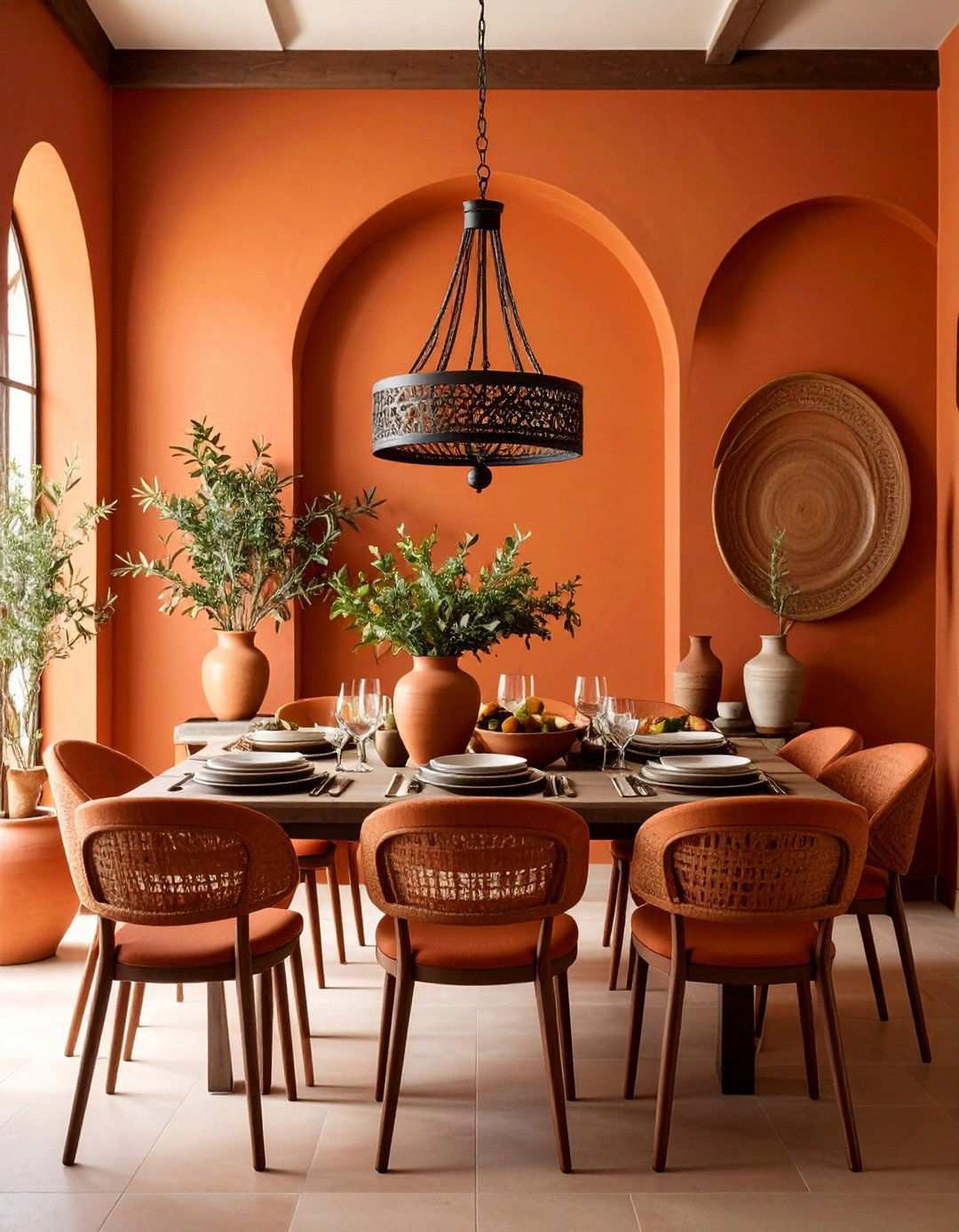Terracotta Mediterranean Warmth - 24 Red Dining Room Ideas