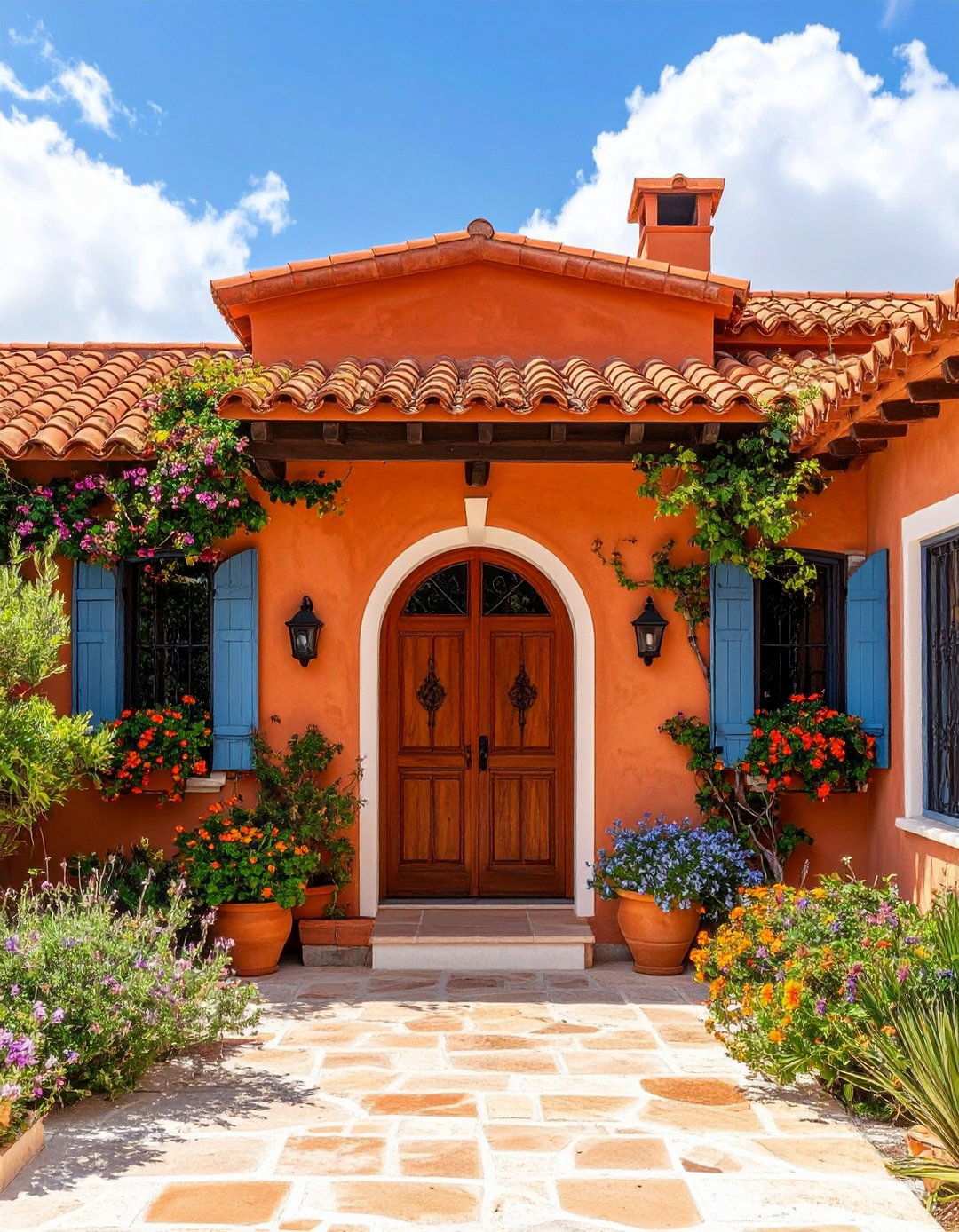 Terracotta Red Stucco Mediterranean - 24 red home exterior ideas