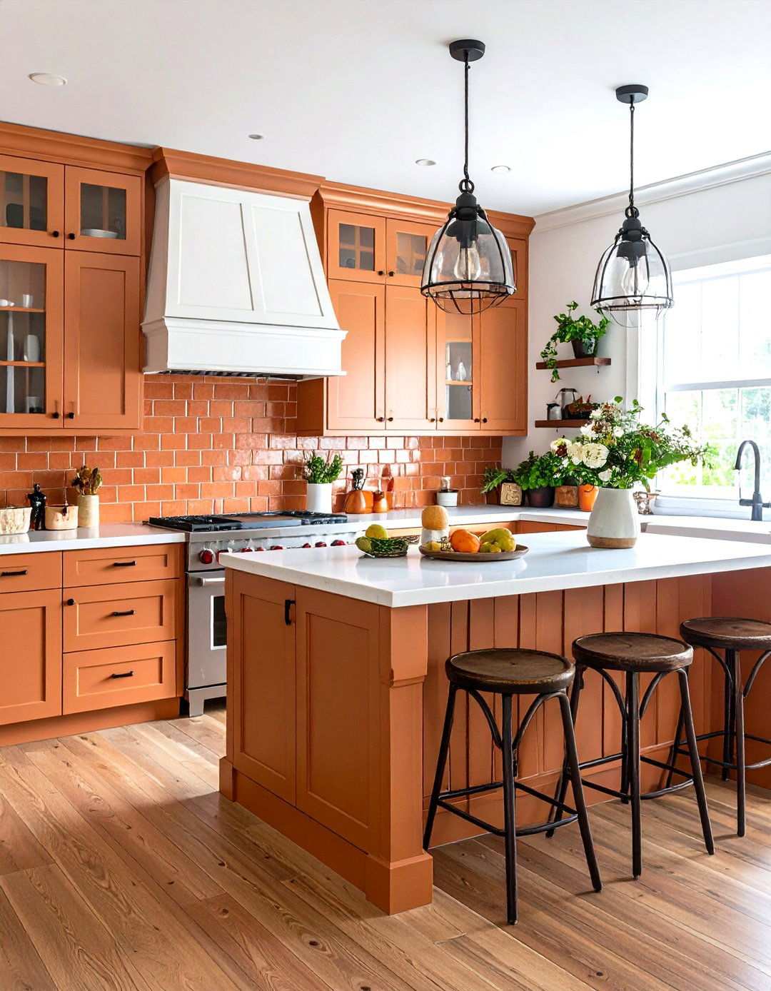 Terracotta Subway Brick Format - 24 Modern Kitchen Backsplash Ideas