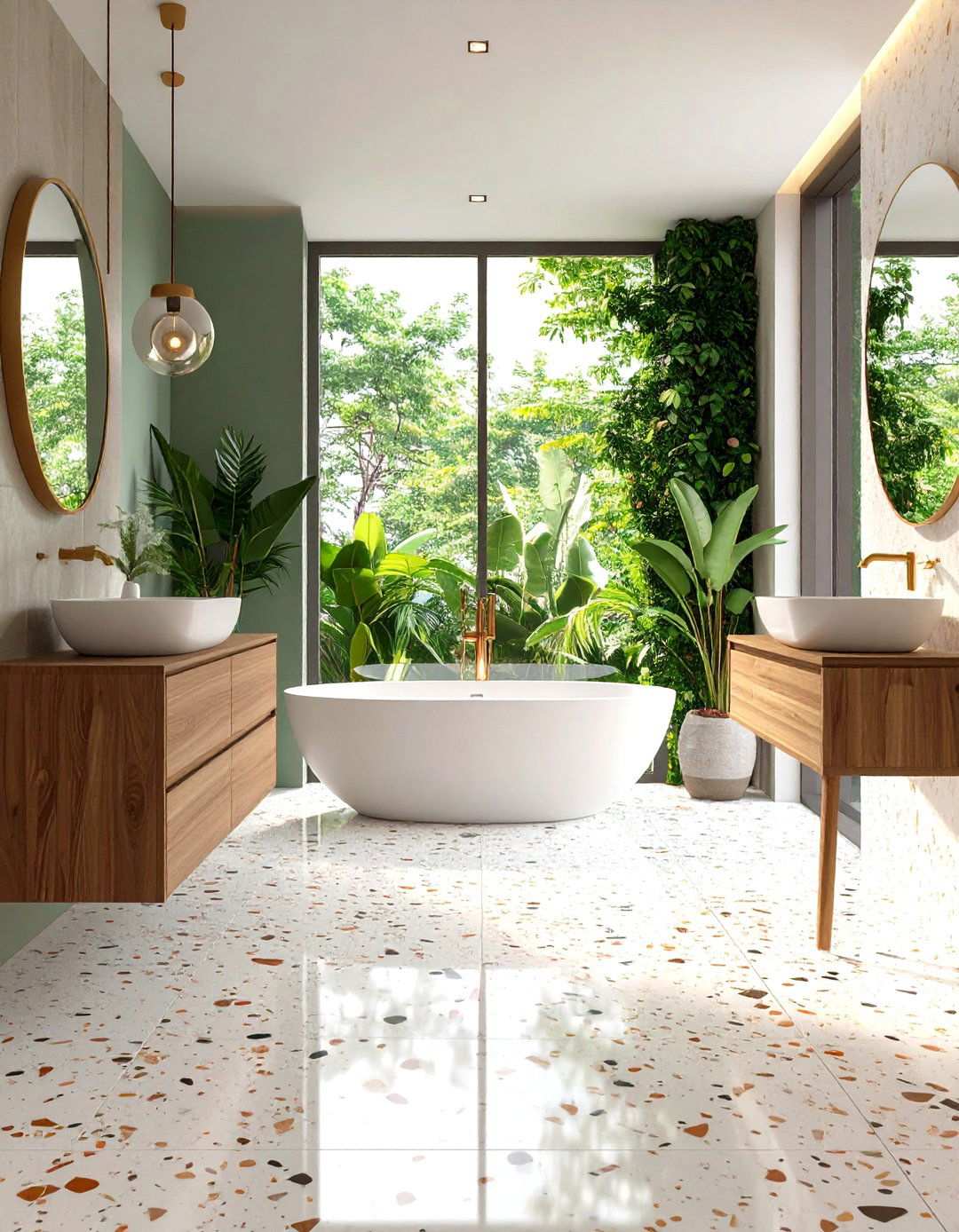 Terrazzo Style Flooring - 24 Small Bathroom Flooring Ideas