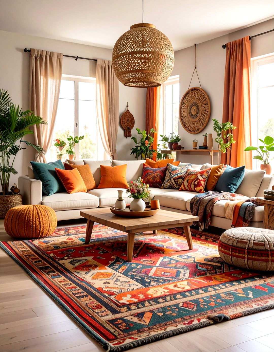 Textile Layering Paradise Living Room - 24 Maximalist Living Room Design Ideas