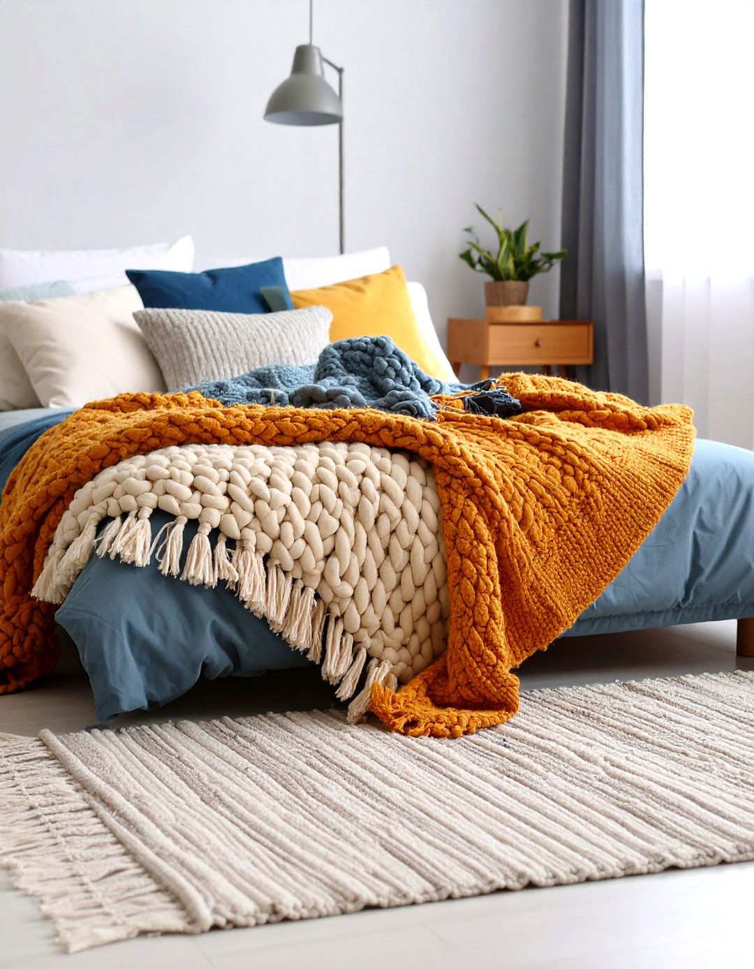Textile Layering Technique - 24 Minimalist Dorm Room Ideas