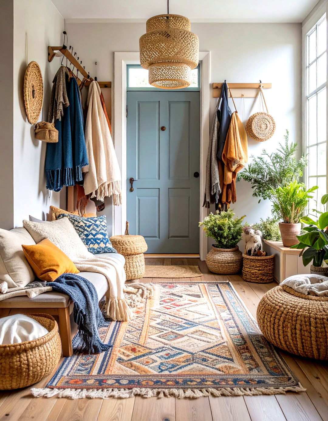 Textile Layering Techniques - 24 Scandinavian Entryway Ideas