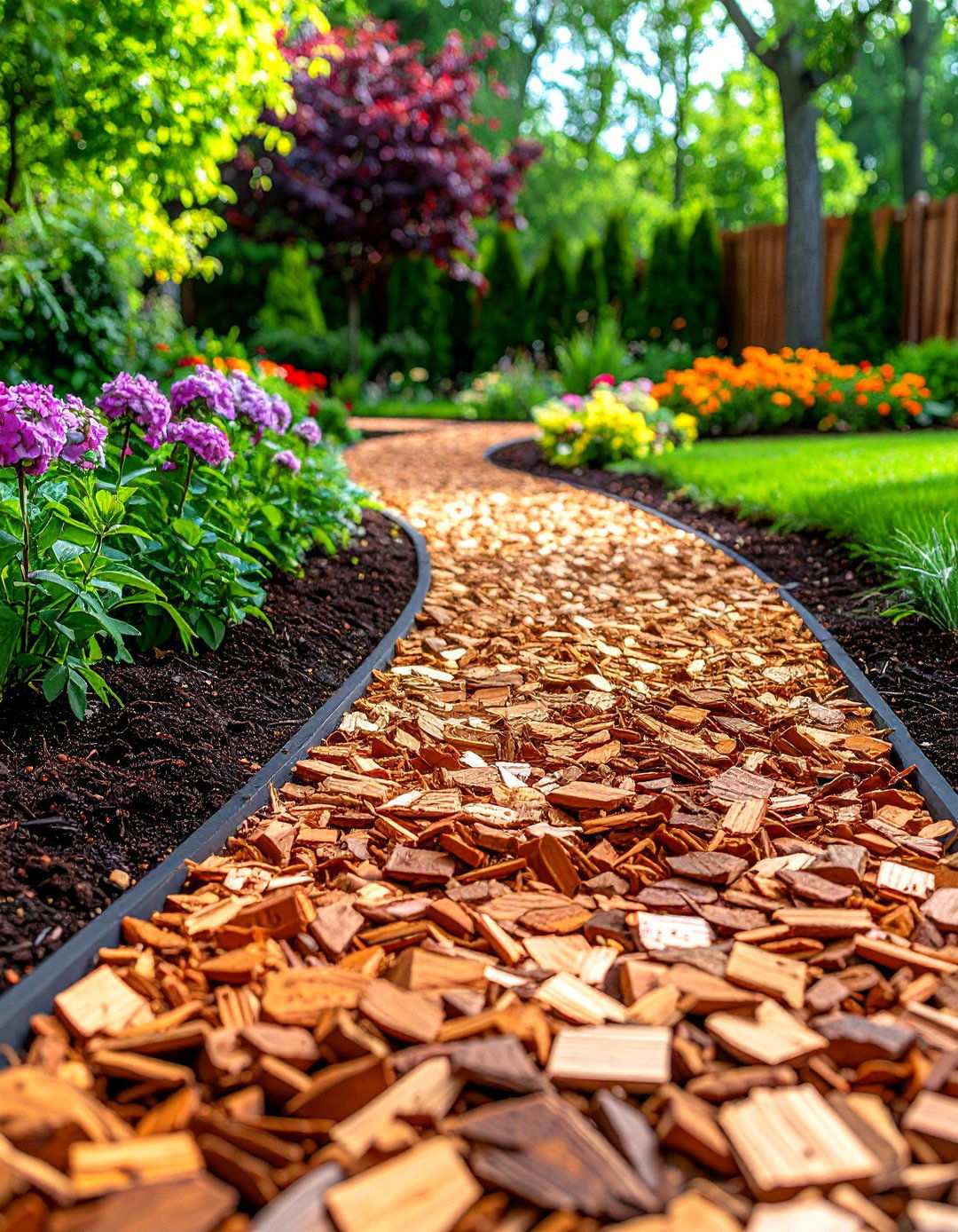 Textural Contrast Combinations - 24 Mulch Pathway Ideas