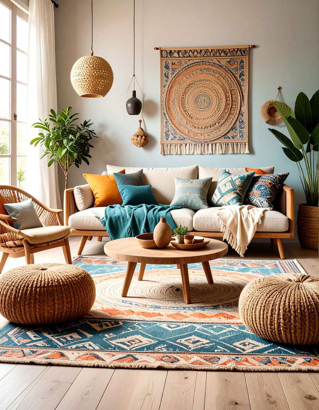 Textural Living Room Elements with Natural Fibers - 24 Simple Living Room Ideas