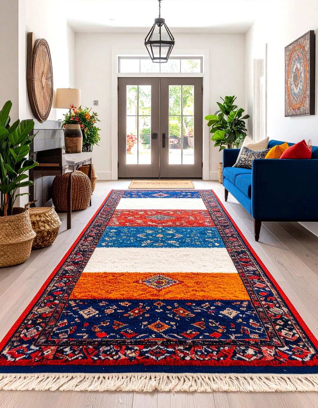 Textural Rug Layering - 24 Modern Entryway Ideas