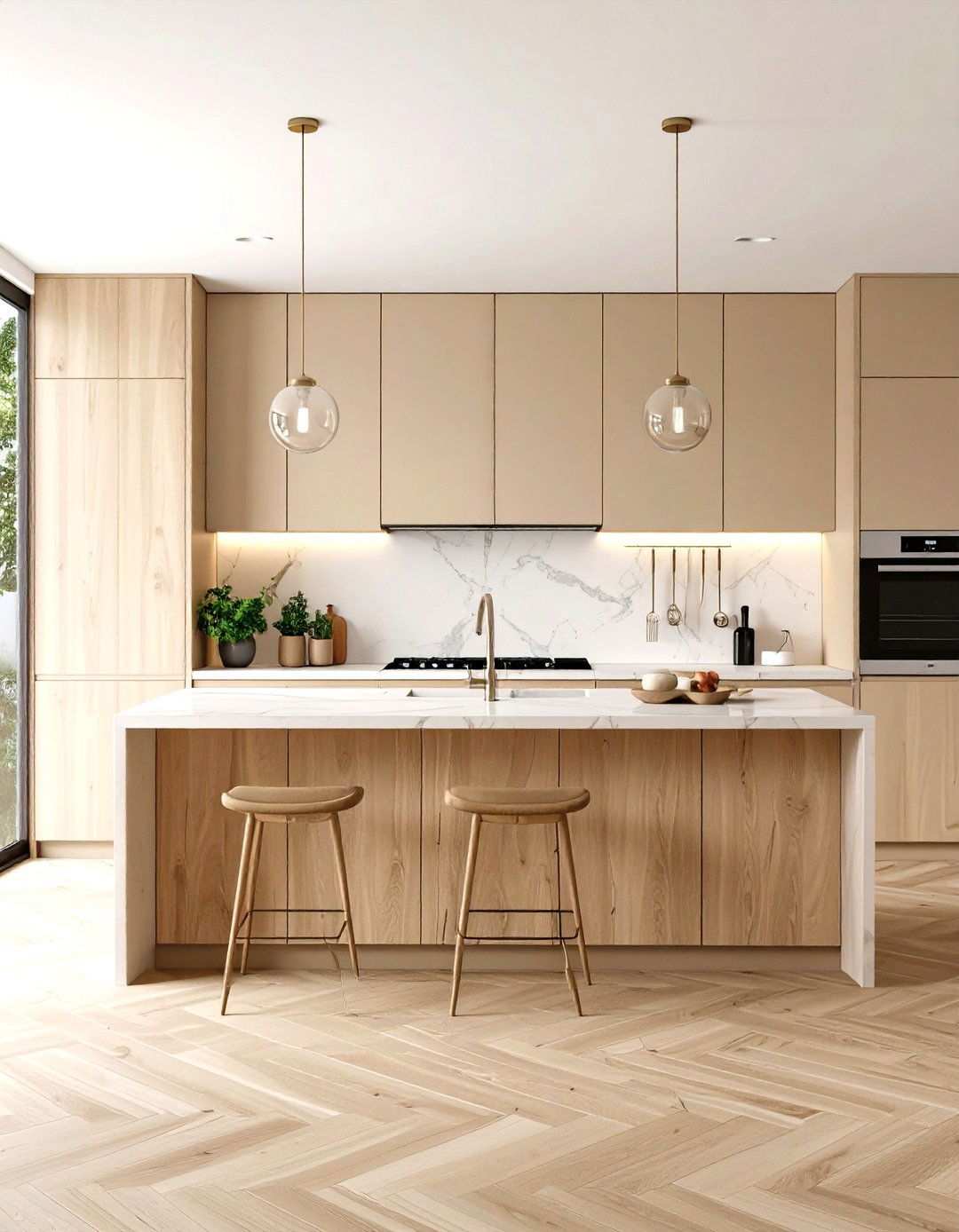 Textured Beige Cabinet Finishes - 24 Kitchens With Beige Kitchen Cabinets