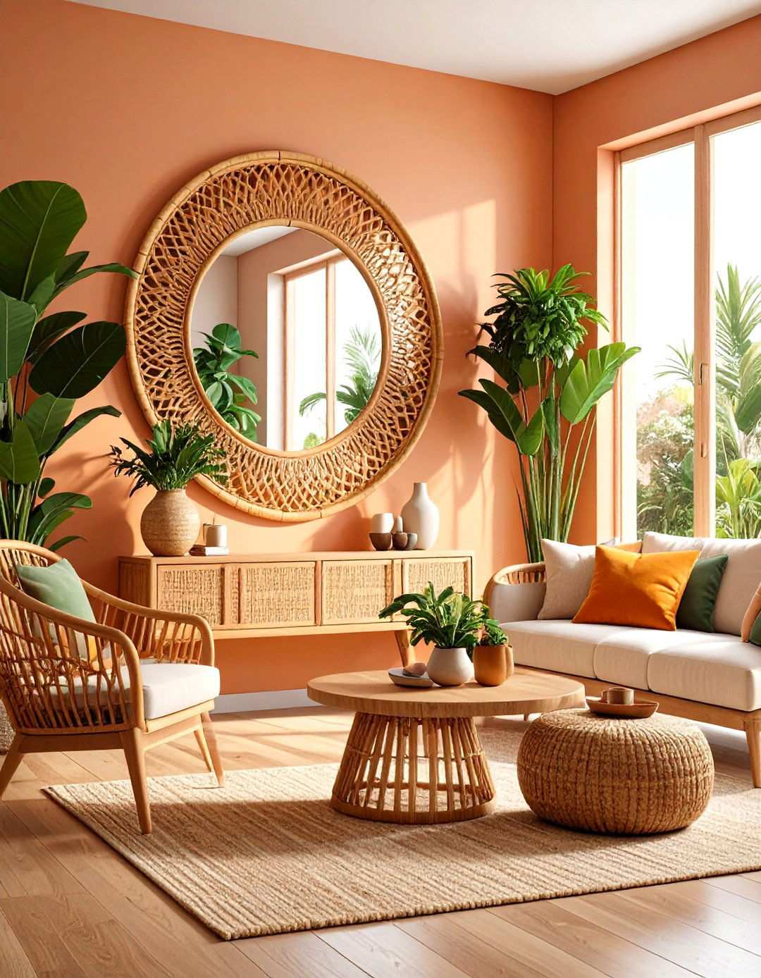Textured Frame Mirrors - 24 Living Room Mirror Ideas