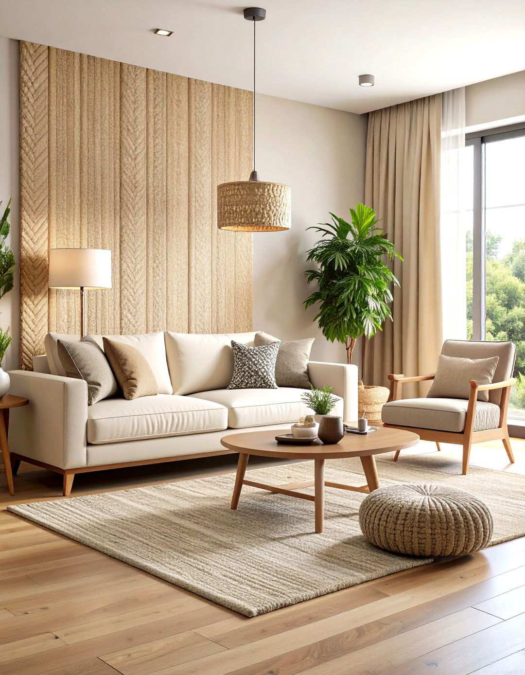 Textured Grasscloth Wallpaper Features - 24 Living Room Accent Wall Ideas