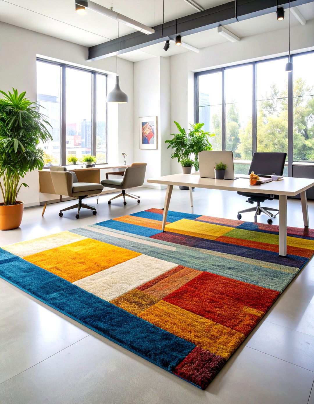 Textured Office Rugs - 24 Office Rug Ideas