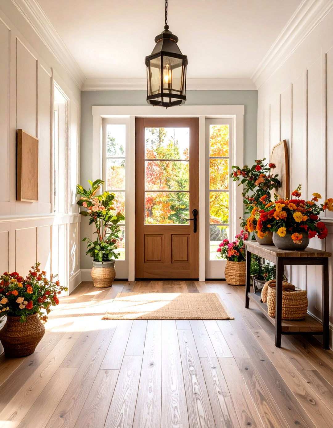 Textured Panel Surfaces - 24 Wainscoting Entryway Ideas