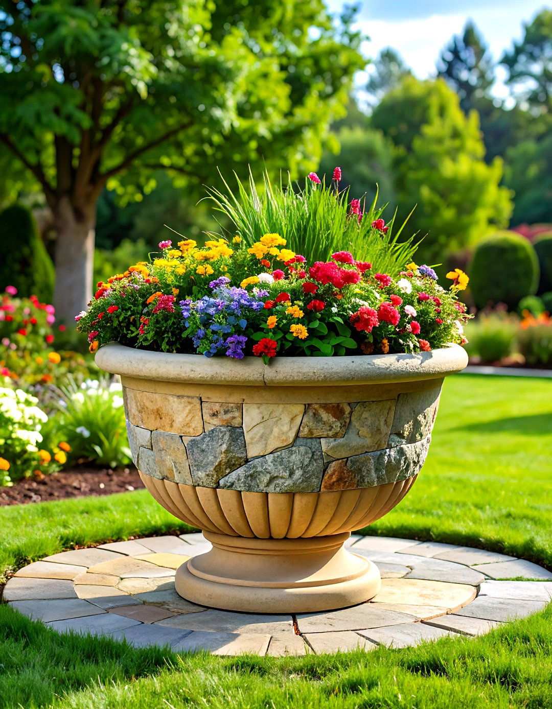 Textured Stone Effect Planters - 24 Painted Pot Ideas
