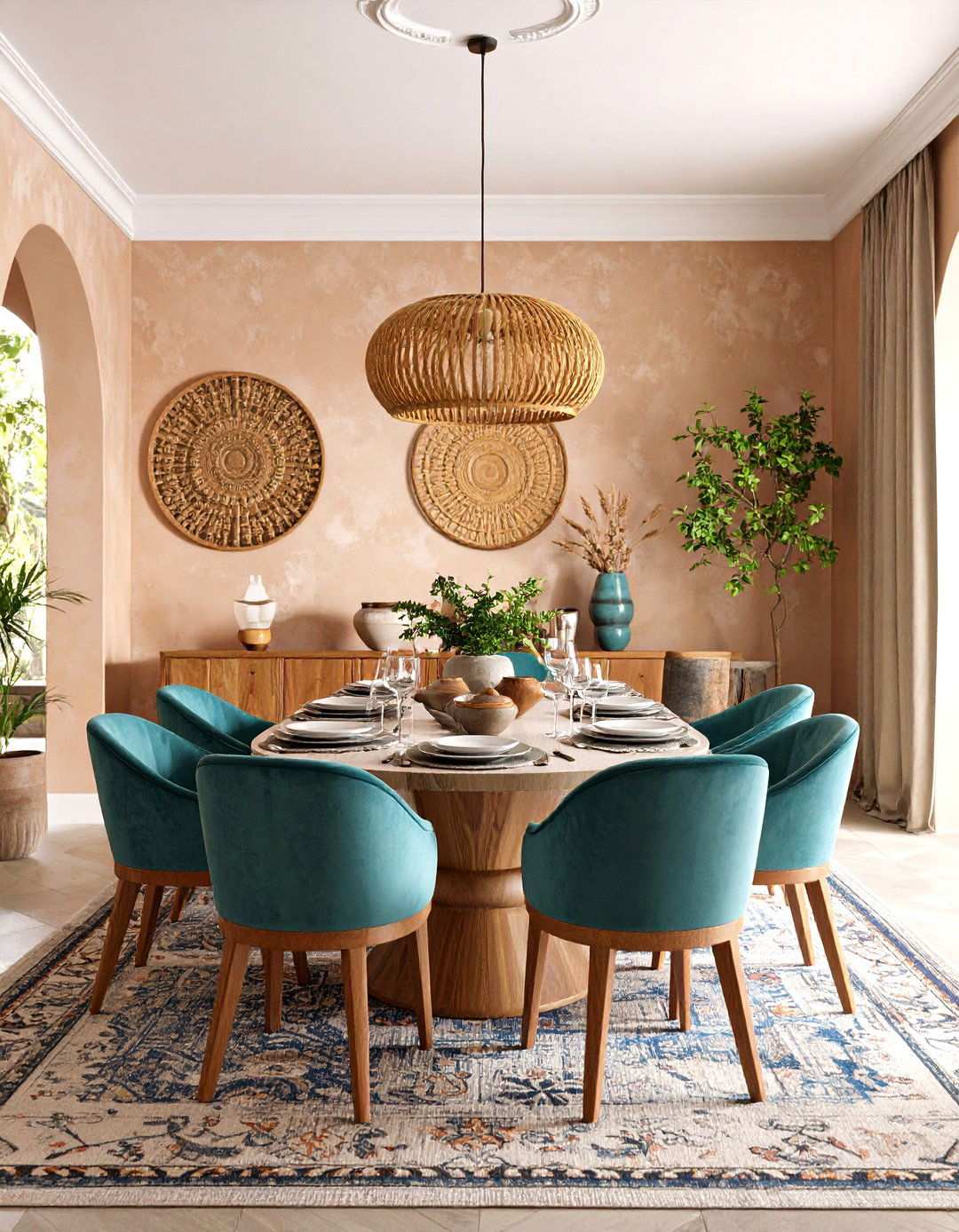 Textured Wall Dining Room Design - 24 spanish style dining room ideas