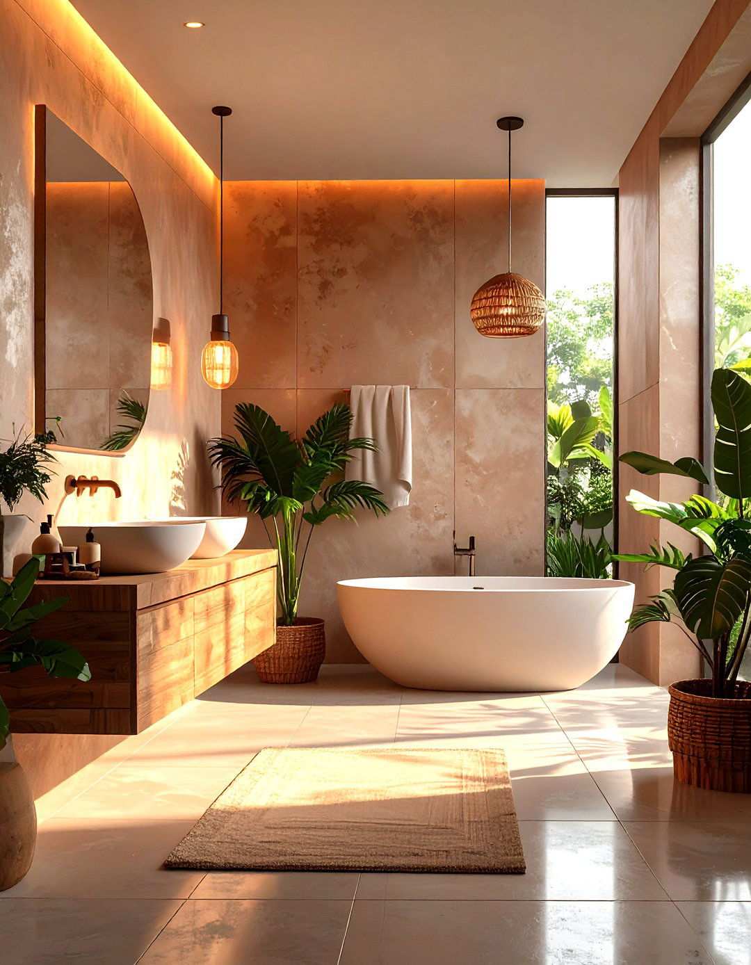 Textured Wall Focus with Tactile Elements - 24 Restaurant Bathroom Ideas