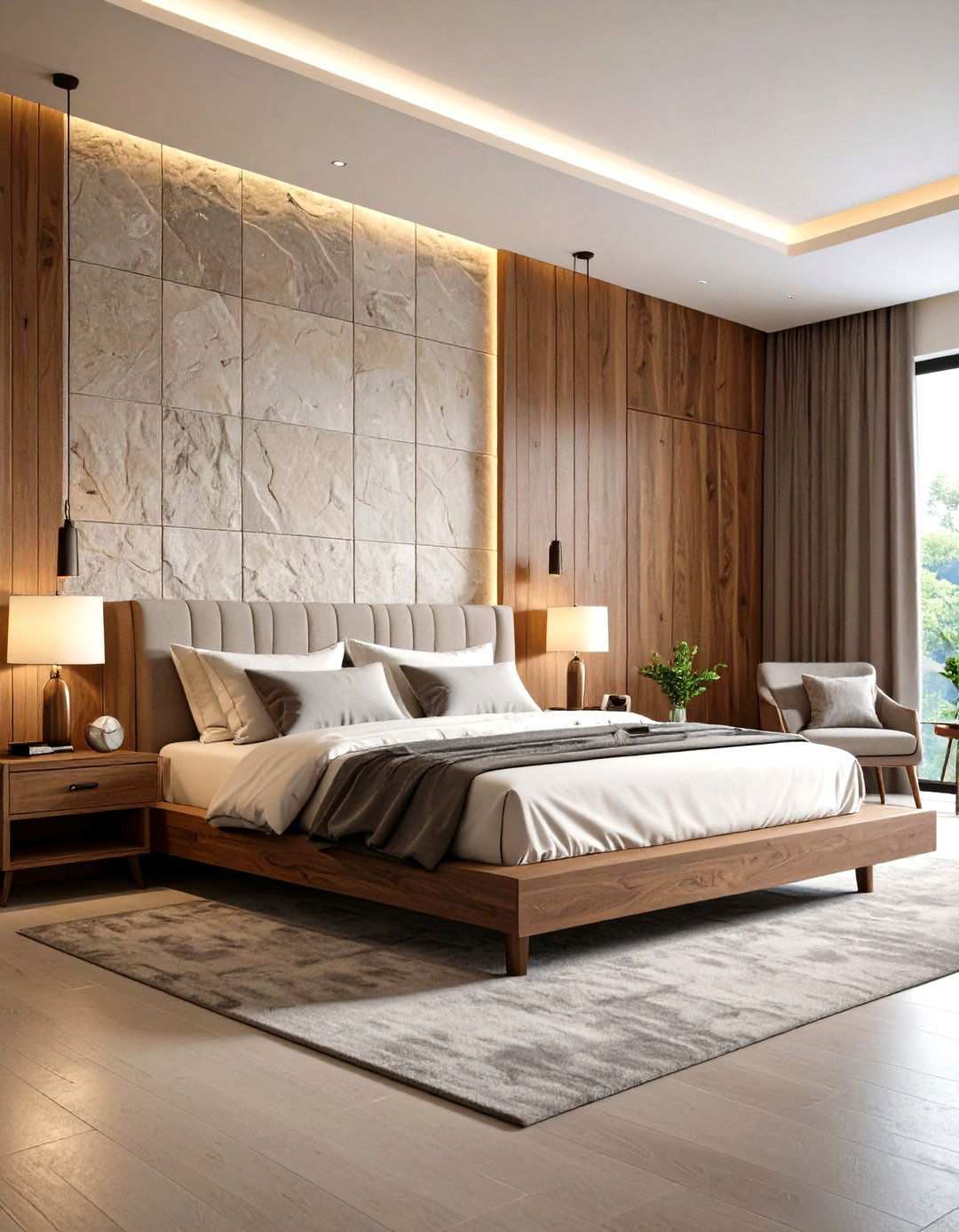 Textured Wall Masculine Bedroom - 24 Men's Bedroom Ideas