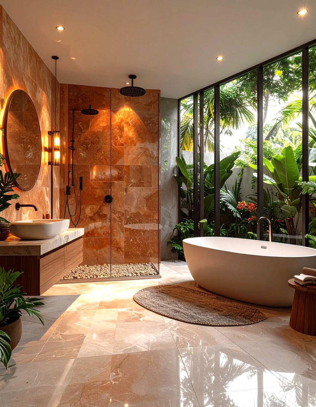 Textured Wall Tile Treatment - 24 Small Bathroom Walk-in Shower Ideas