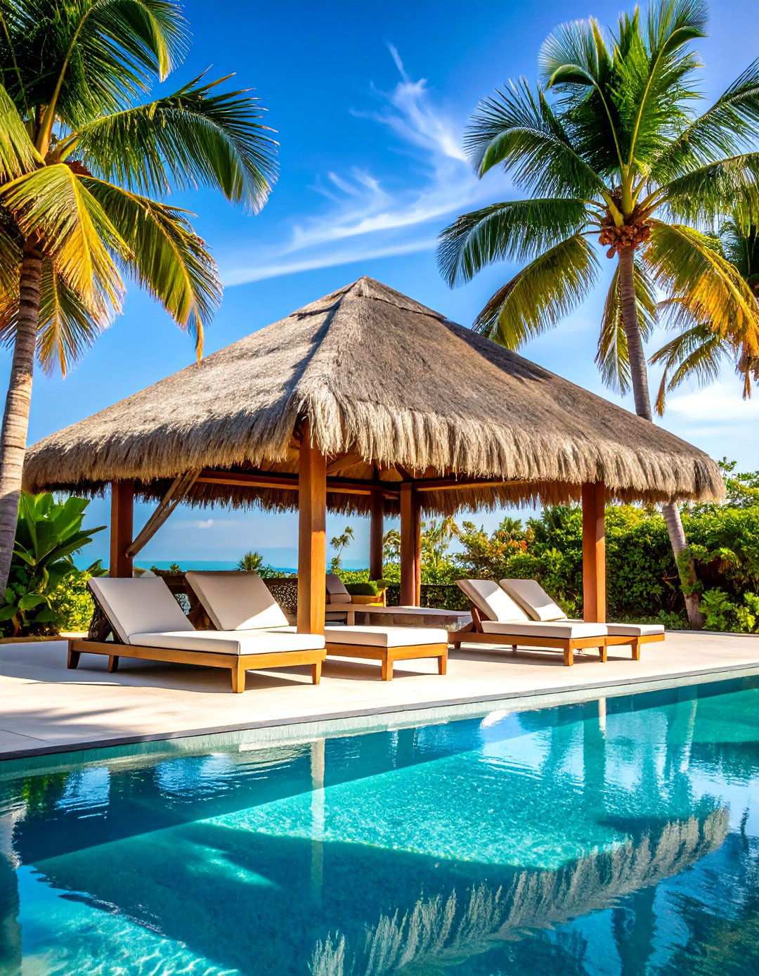 Thatched Roof Cabanas - 24 Pool Shade Ideas