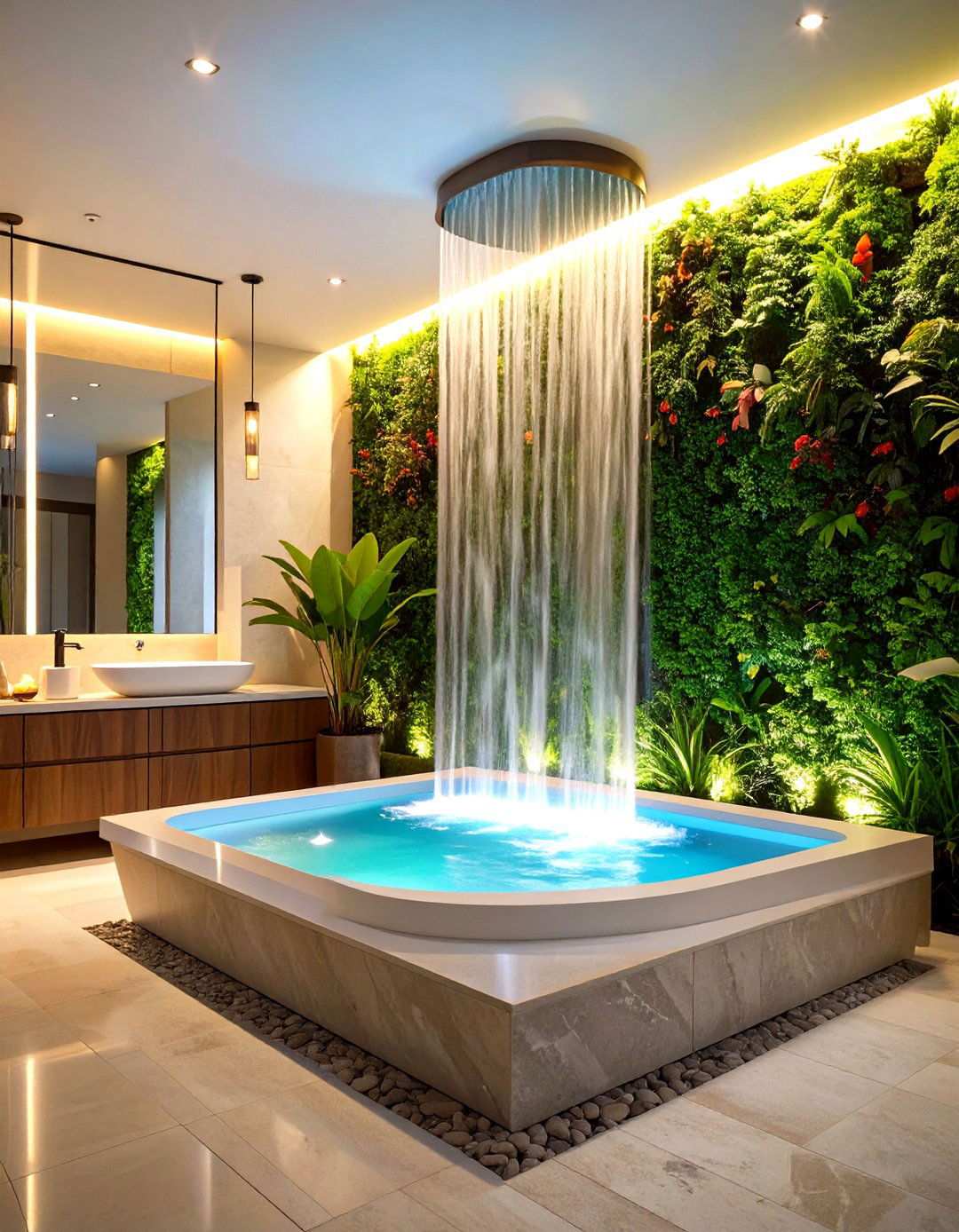 Therapeutic Water Features With Sound Therapy - 24 Spa Like Bathroom Ideas