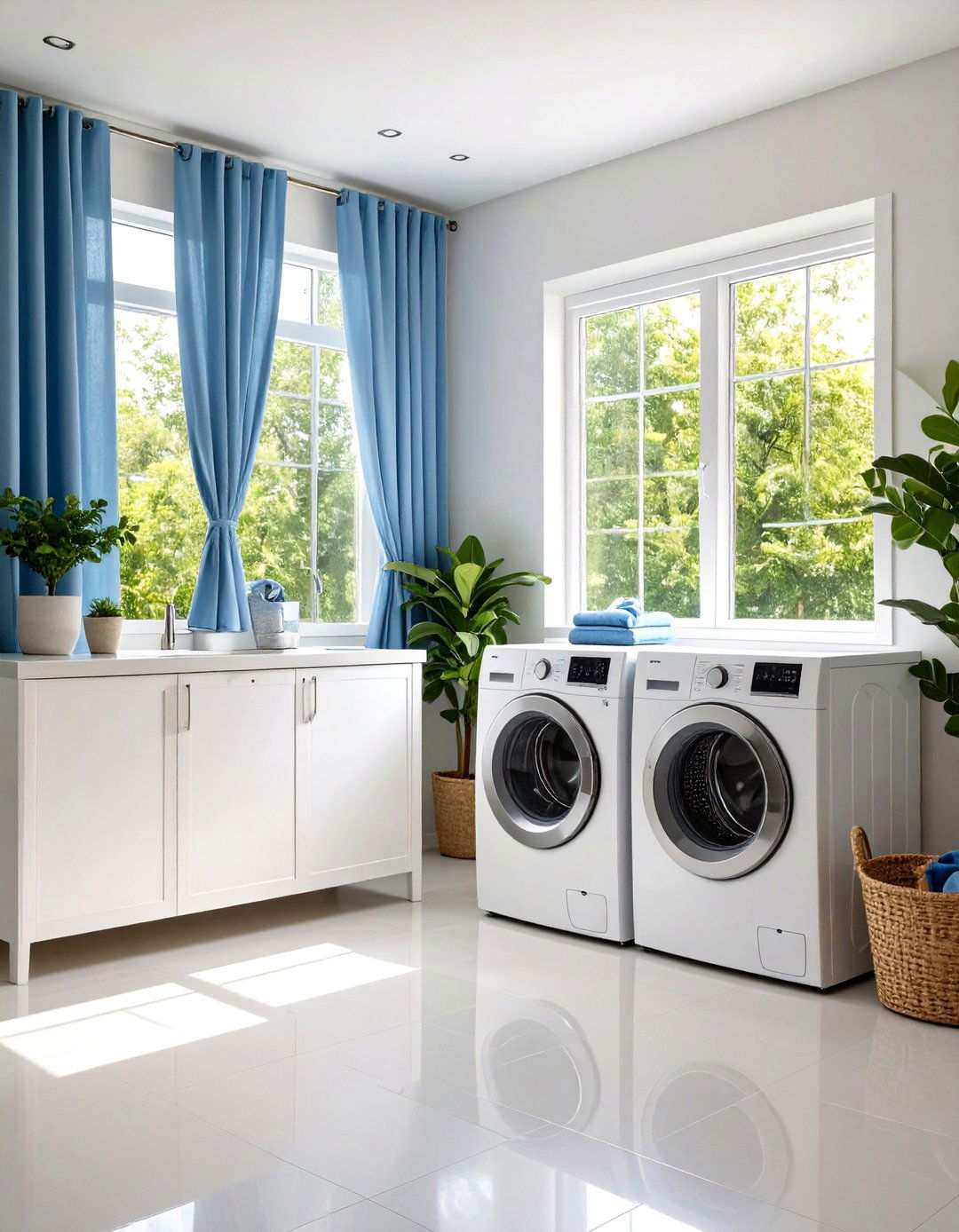 Thermal Lined Curtains for Energy Efficiency - 24 Laundry Room Curtain Ideas