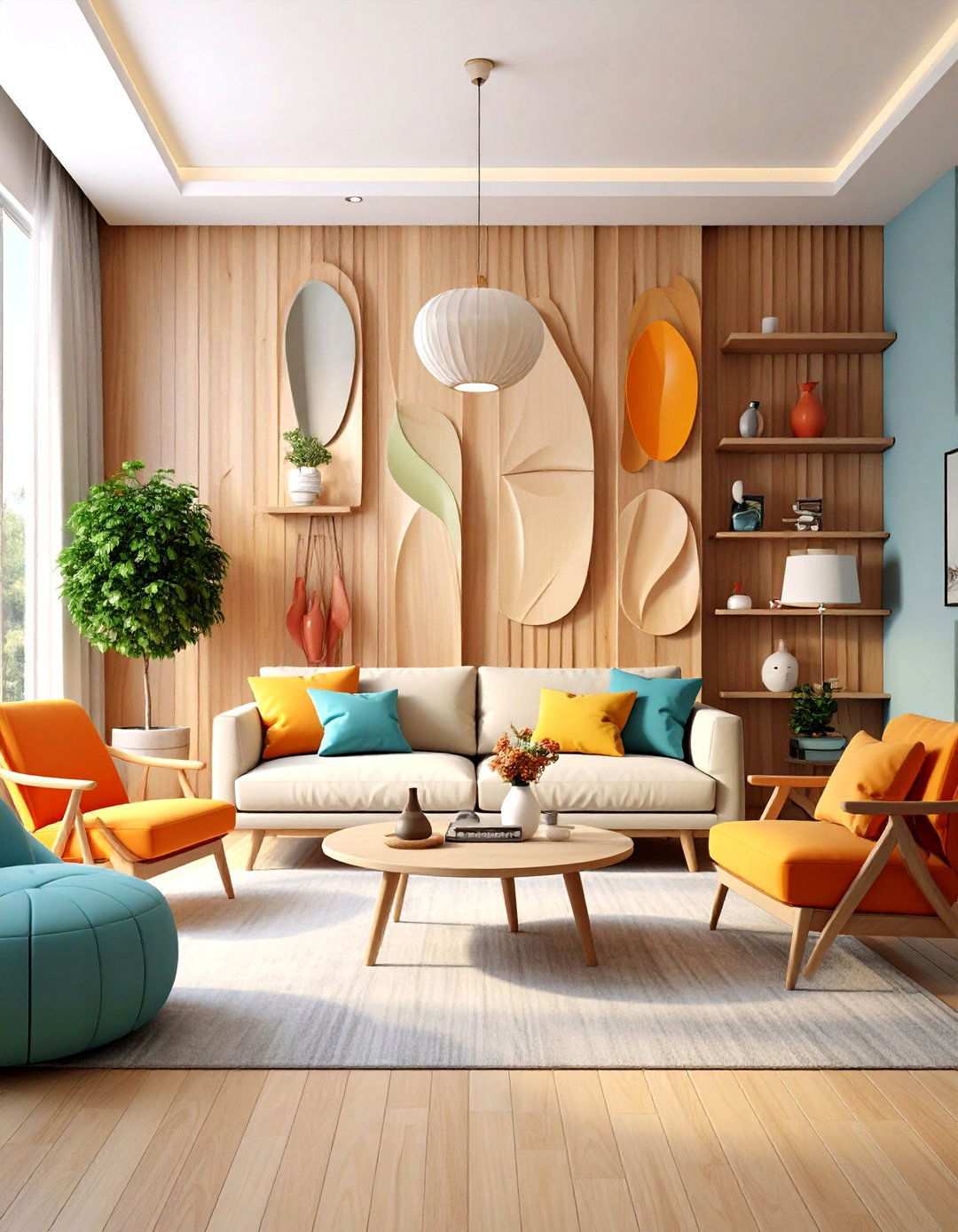 Three Dimensional Wood Accent Wall - 24 Wood Accent Wall Ideas