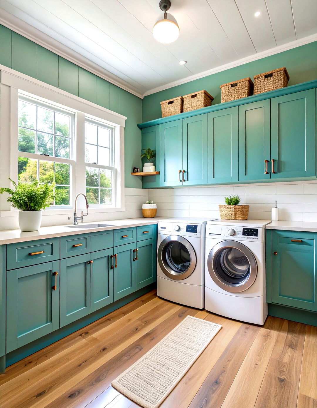 Three Quarter Wall Shiplap Installation - 24 Shiplap Laundry Room Ideas