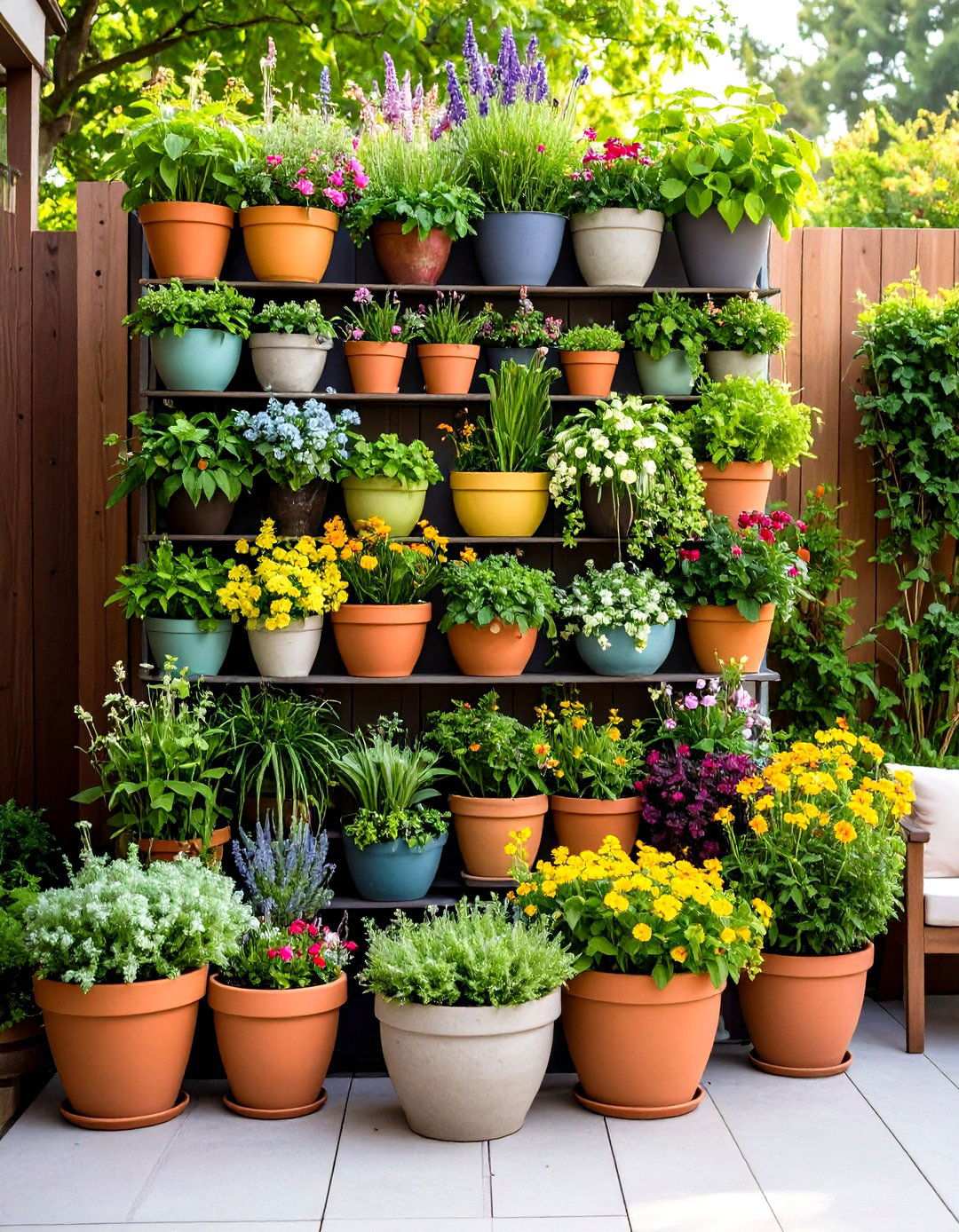 Tiered Container Garden Wall Systems - 24 Outdoor Wall Decor Ideas