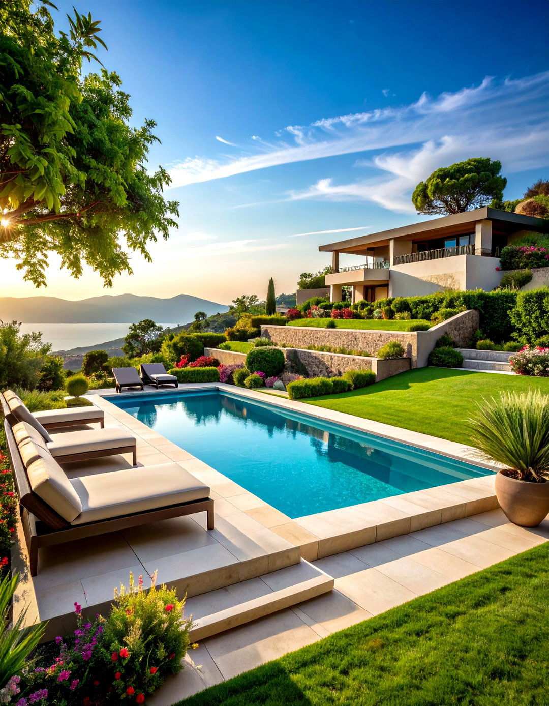 Tiered Garden Privacy Landscape - 24 Pool Privacy Ideas