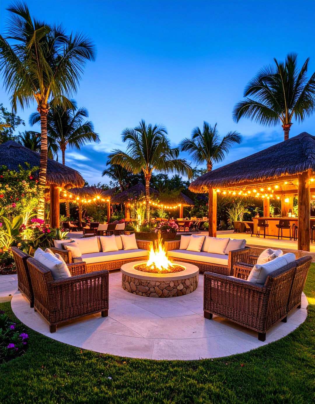 Tiki Torch Entertainment Garden - 24 Tropical Landscape Ideas