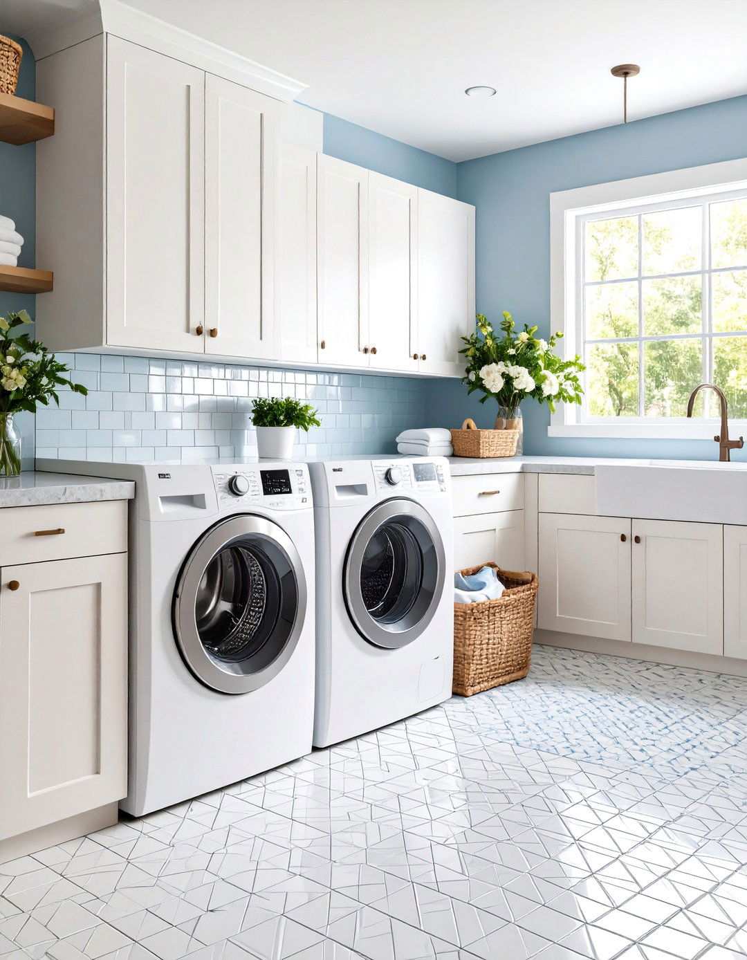 Tile Mosaic Countertop Surface - 24 Laundry Room Countertop Ideas
