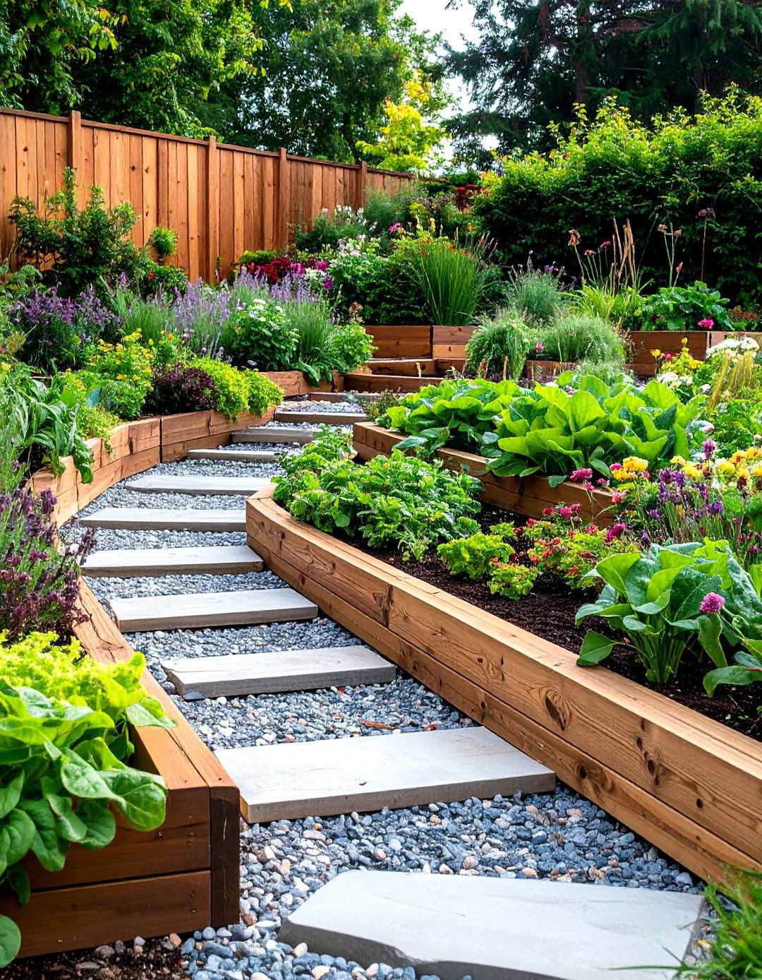 Timber Sleeper Garden Levels - 24 Terraced Garden Ideas