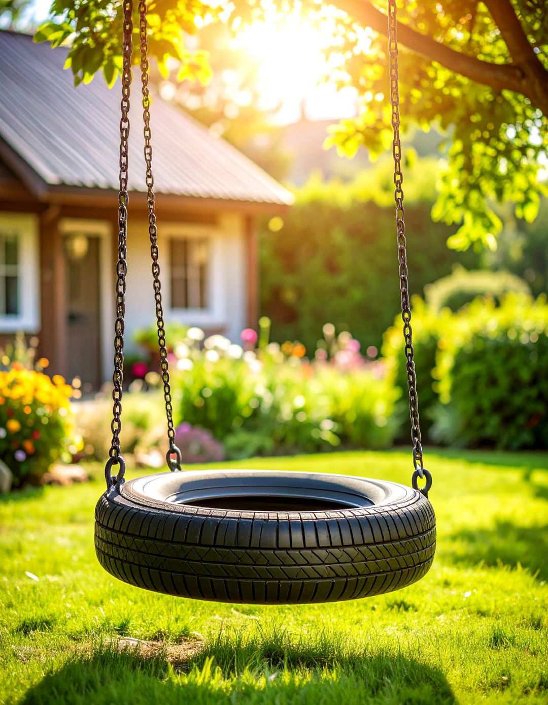 Tire Swing with Attached Handles - 24 Tire Swing Ideas