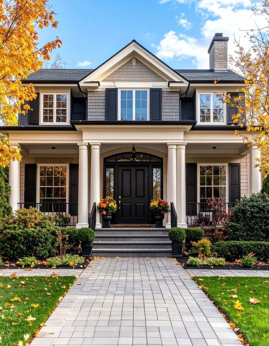 Traditional Black Doors and Trim - 24 Red Brick House with Black Trim Design Ideas