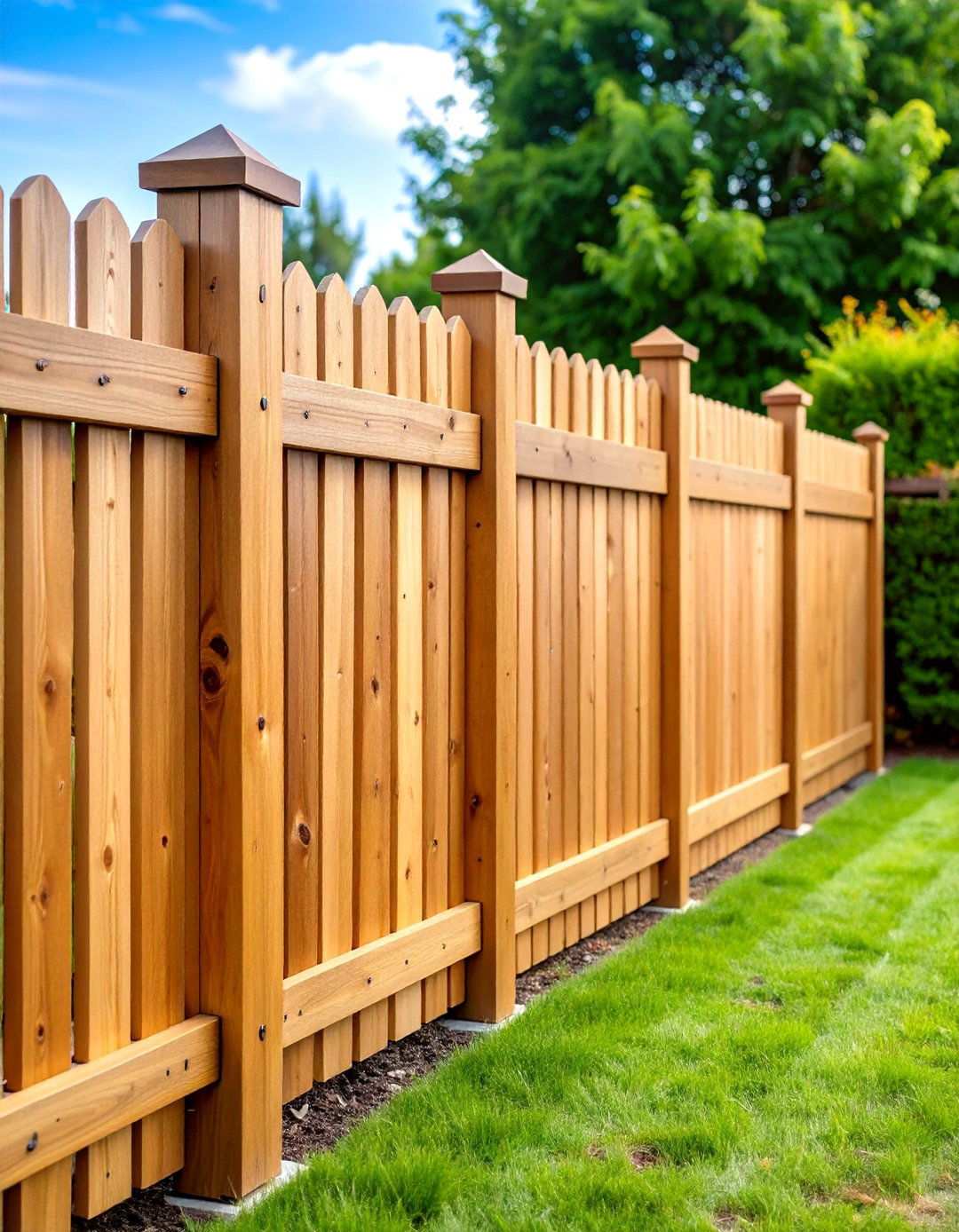 Traditional Board on Board Privacy Fence - 24 Privacy Fence Ideas