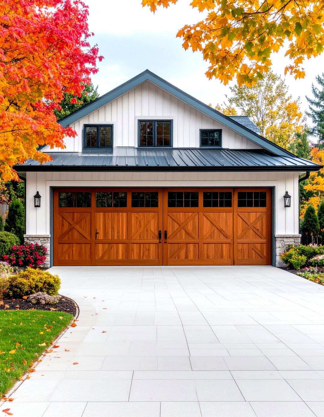 Traditional Carriage Door Design - 24 Rustic Garage Ideas
