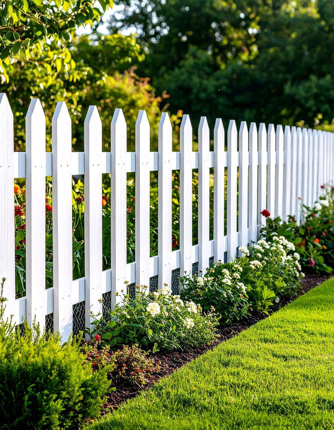 Traditional Cedar Picket Fence with Hardware Cloth - 24 Vegetable Garden Fence Ideas