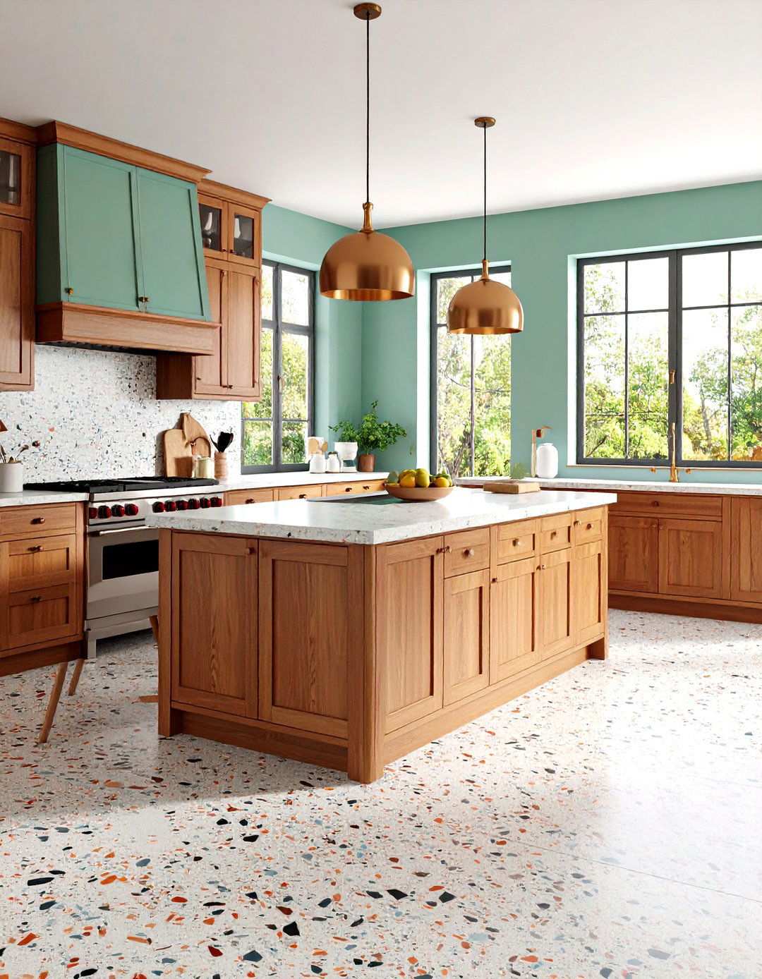 Traditional Cement Terrazzo Flooring - 24 Terrazzo Kitchen Floor Ideas