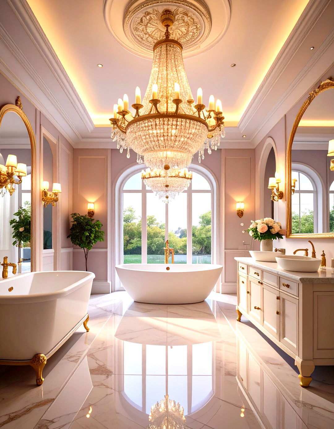 Traditional Chandelier Bathroom - 24 Traditional Bathroom Ideas